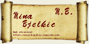 Mina Bjelkić vizit kartica